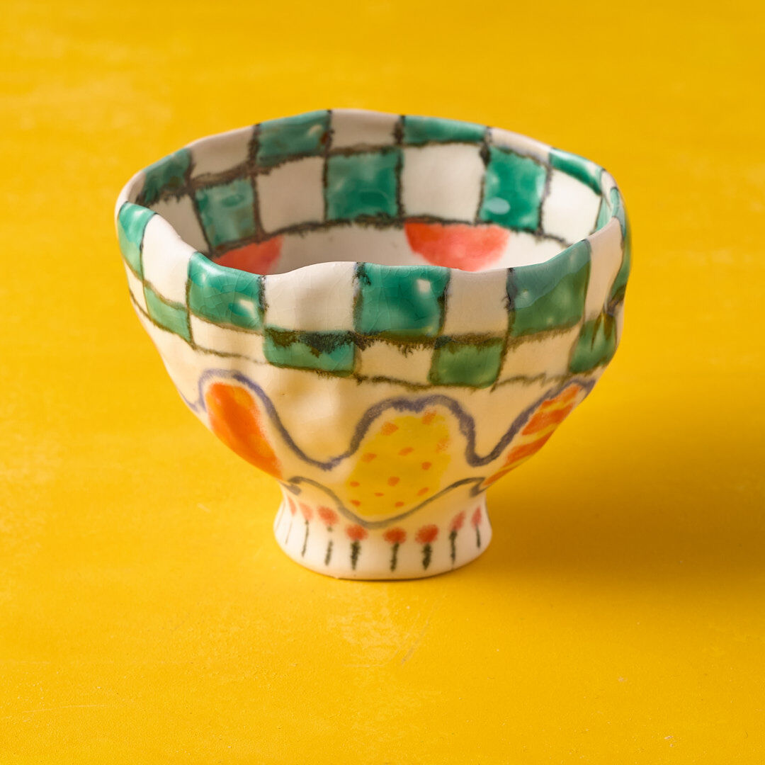 武田朋己 九谷焼 カップ みどりオレンジ | HemingArts