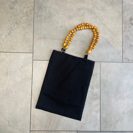 embroidery tote bag/BLACK
