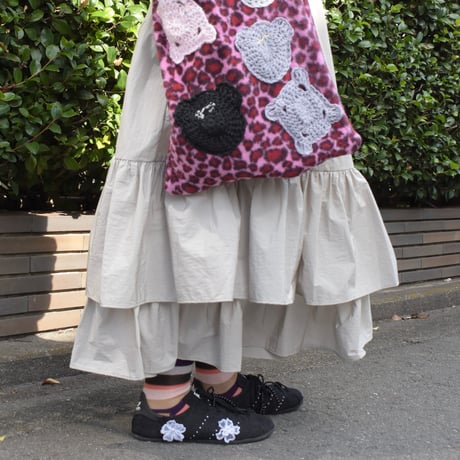 nylon ruffled dressグレージュ