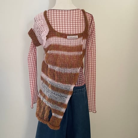 knit pink&brown