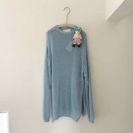 knit pullover ブローチ付き