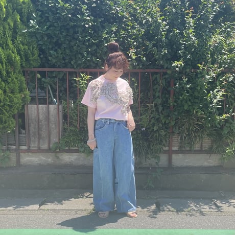 freehand denim long pants light blue