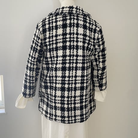 Black check coat