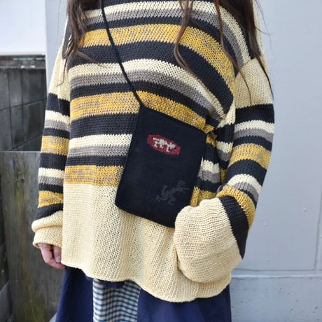 cotton knit pochette