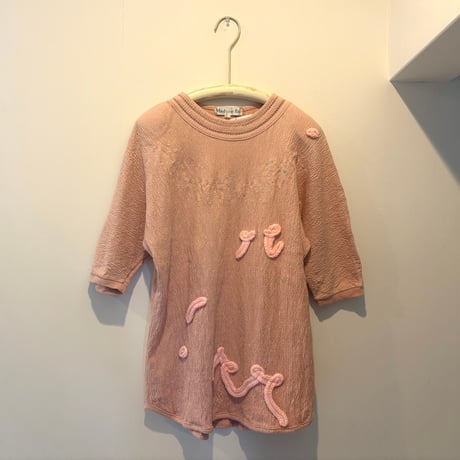 printed knit/トップス  ピンク