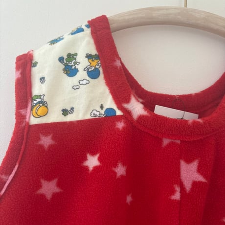 fleece vest/red