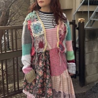 mix knit cardigan