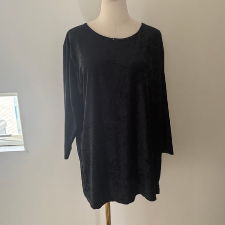 printed knit/velours tops