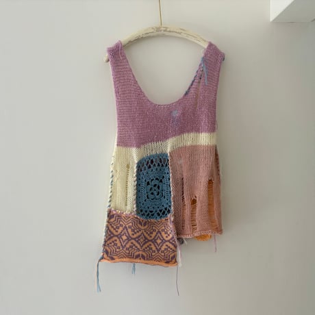 knit patchwork vest