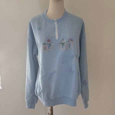 printed knit/雪だるま