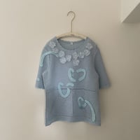 printed knit/tops