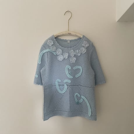 printed knit/tops
