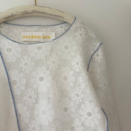 ラスト1☆lace tops/flower blue