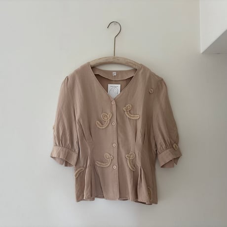 printed knit blouse