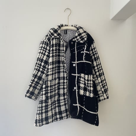 Black check coat
