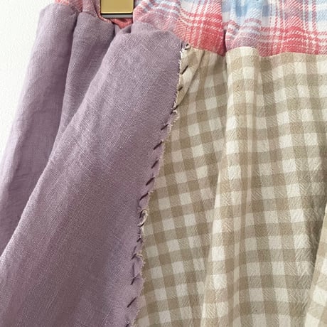 Hand stich Skirt/check