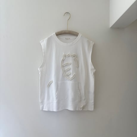 printed knit/スウェットベスト  にんじん