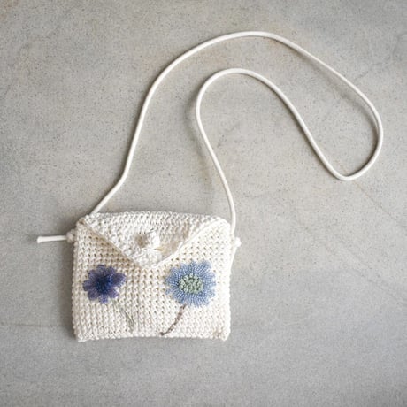mepi  mon sac fleuri　pochette　purple×blue