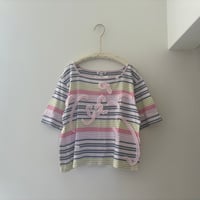 printed knit /border T shirt