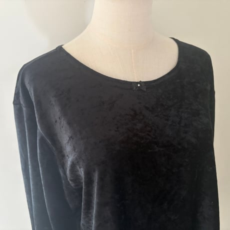 printed knit/velours tops
