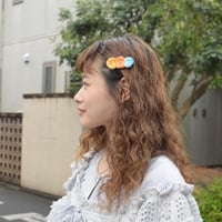 Clay button hair clip