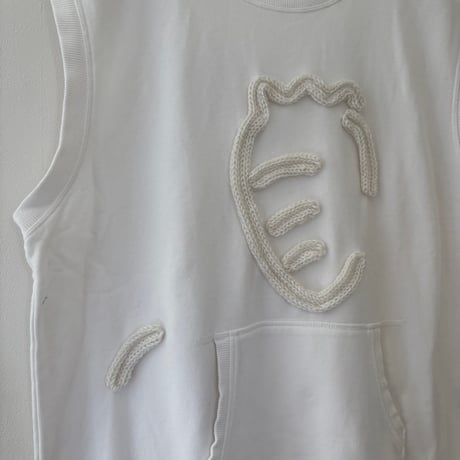printed knit/スウェットベスト  にんじん