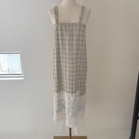 Checkered rolled dress　イエロー