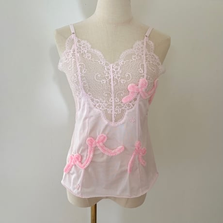 printed knit /lingerie camisole pink