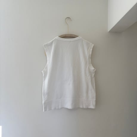 printed knit/スウェットベスト  にんじん