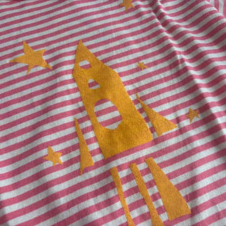 ロケットTシャツ　border/pink