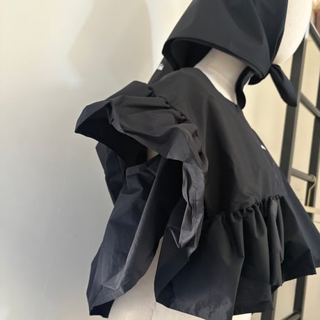 WILD THINGS poncho with scarf  black