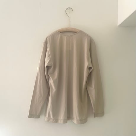 printed knit 長袖カットソー/イエローベージュ