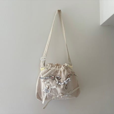 巾着結びbag アイボリー
