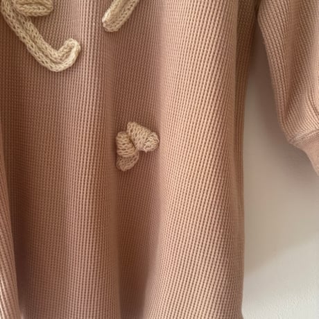 printed knit/5分袖トップス