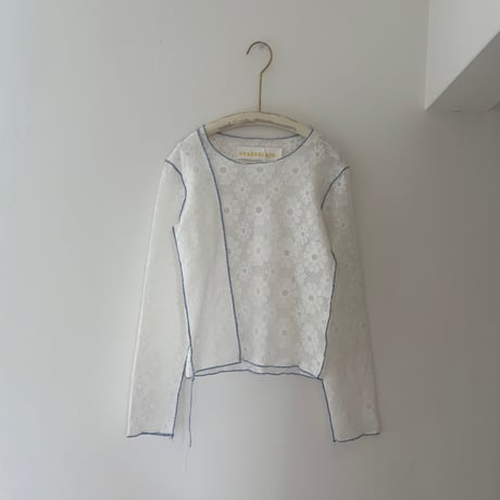 ラスト1☆lace tops/flower blue