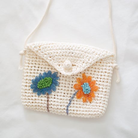 mepi  mon sac fleuri　pochette　orange×blue