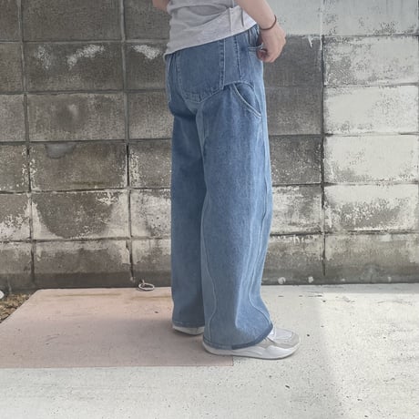 freehand denim long pants light blue
