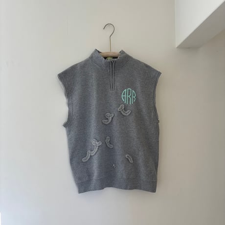 printed knit/スウェットベスト