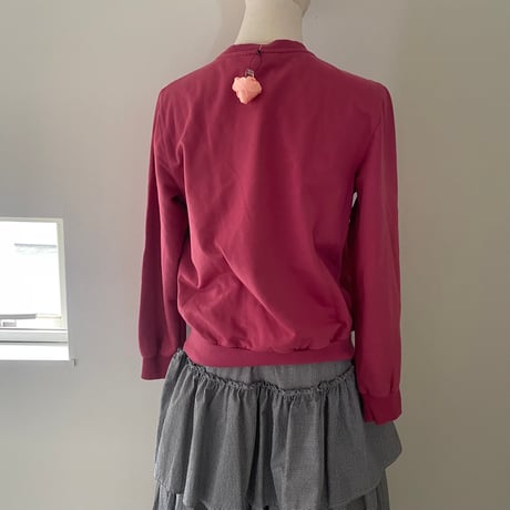 花刺繍トレーナー