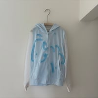 printed knit/ジップアップパーカー