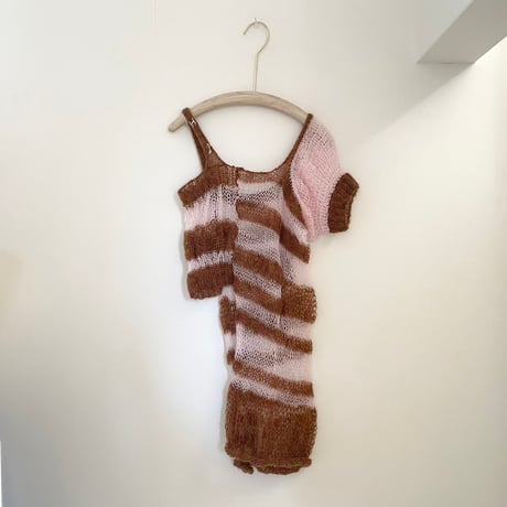 knit pink&brown
