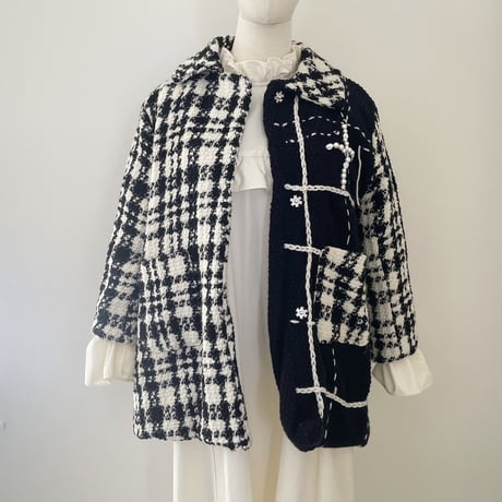 Black check coat