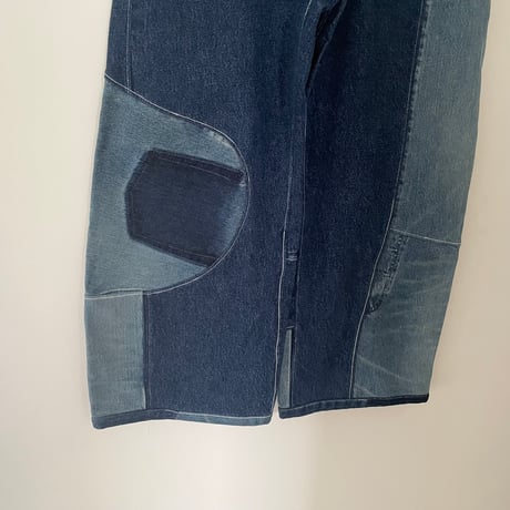 recombined denim long pants