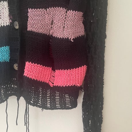 black knit cardigan
