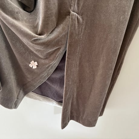 printed knit/velours camisole one-piece