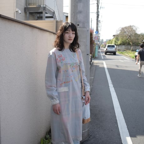 フェードビッグチェックワッシャーワンピース