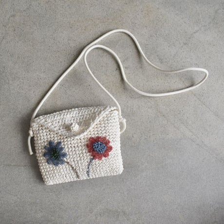 mon sac fleuri　pochette　red×blue