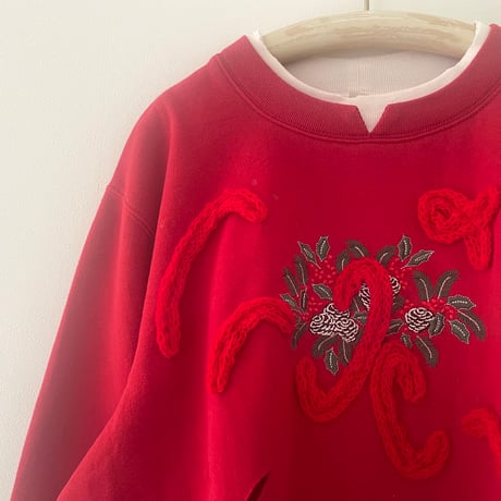 printed knit/トレーナー　RED