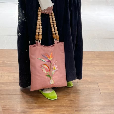 embroidery tote bag/PINK