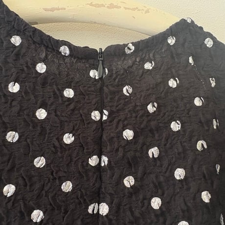 ラスト1☆Polka dot print frilled tops/black